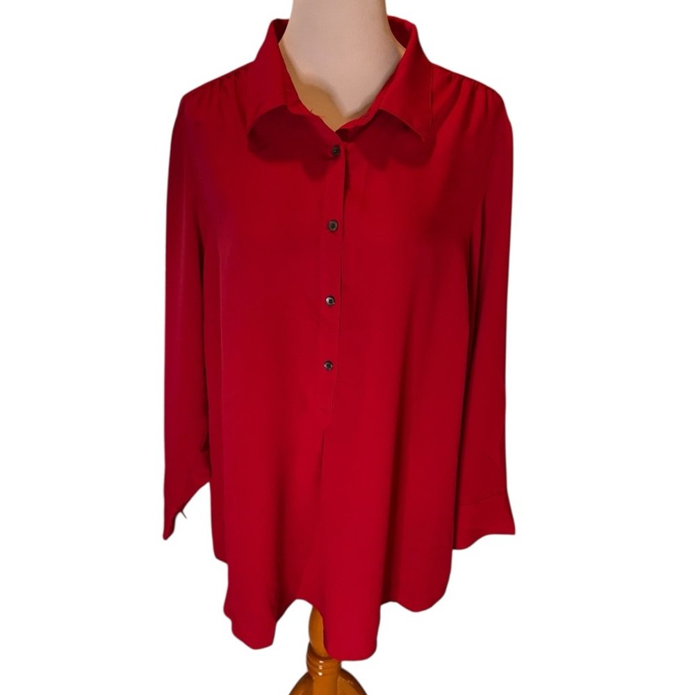 Lands’ Ens Women’s Red Long Sleeve Tunic Size 22W